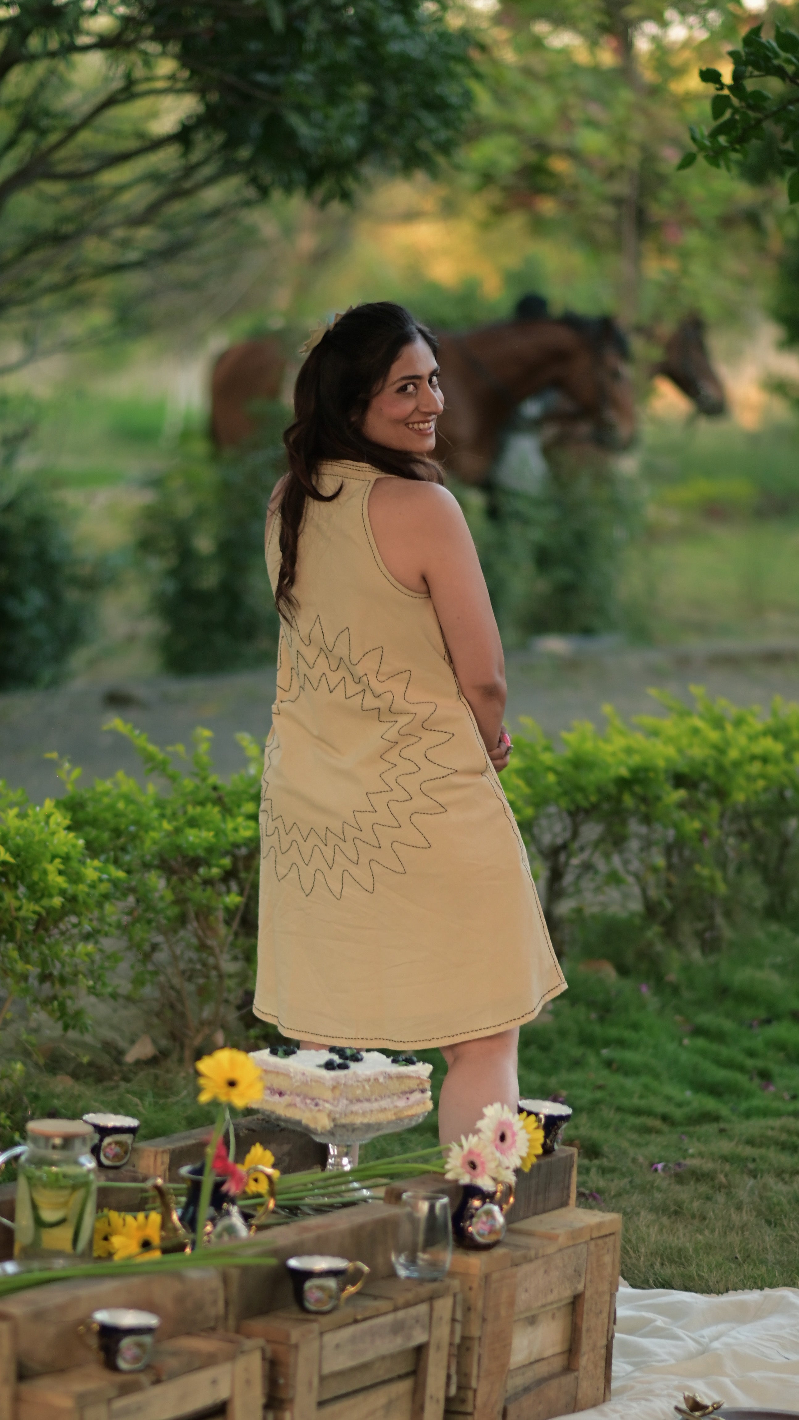 Semi-halter Kantha Midi
