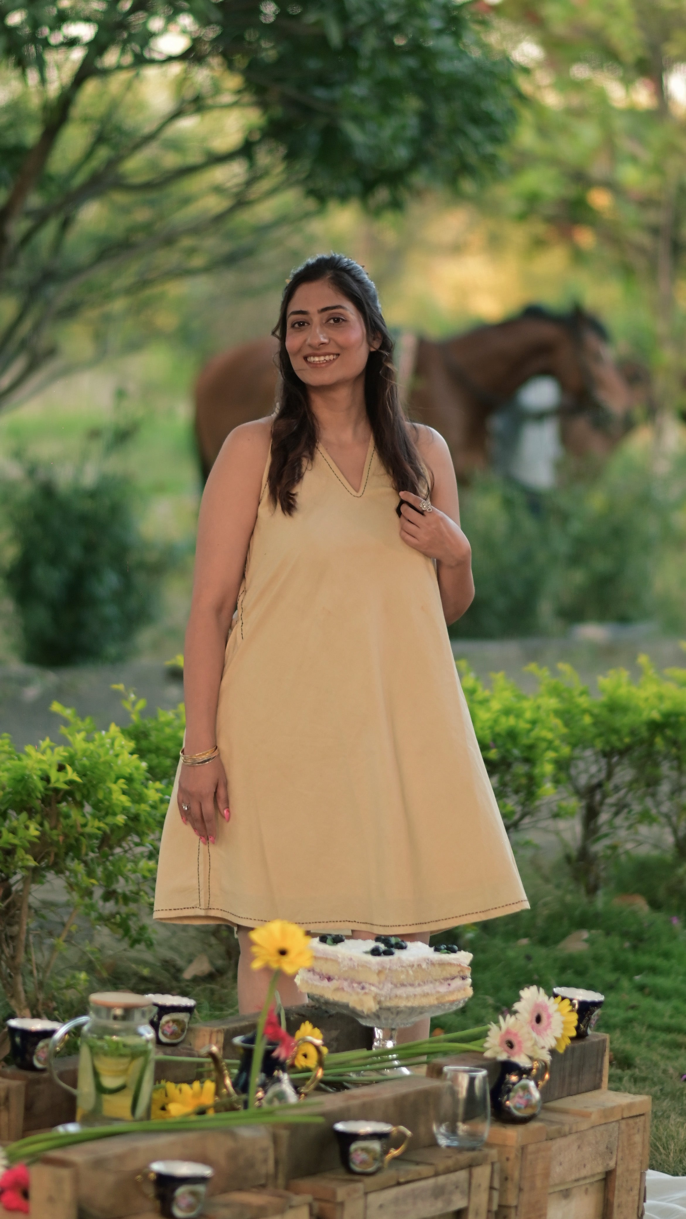 Semi-halter Kantha Midi