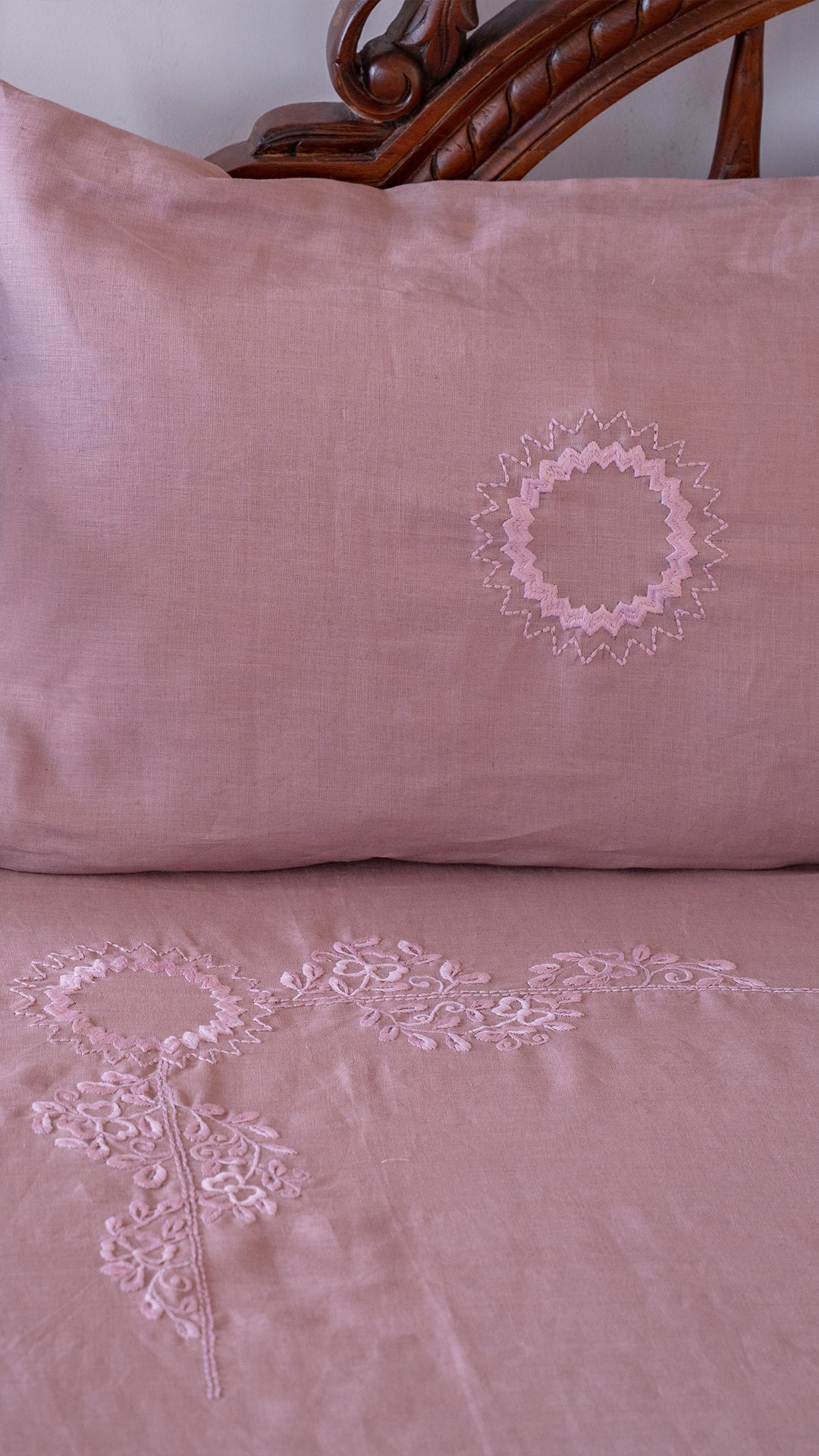 Pink Organic Linen Bedsheet OLBS2