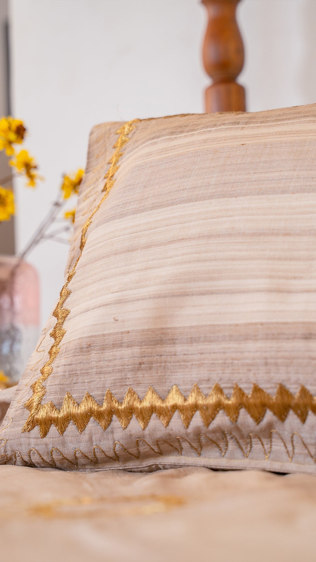 Handloom Peace Silk Signature Bedcover w/ Pillow Covers