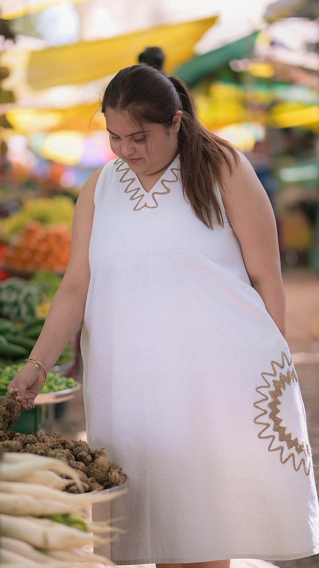 White Handloom Midi