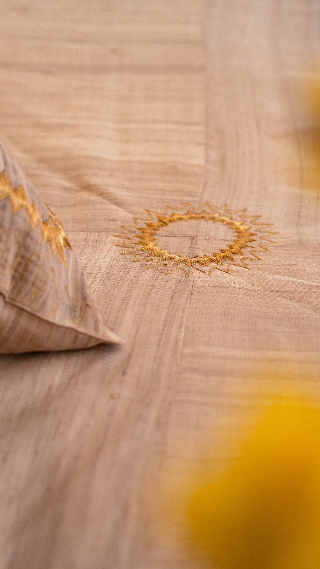 Handloom Peace Silk Signature Bedcover w/ Pillow Covers